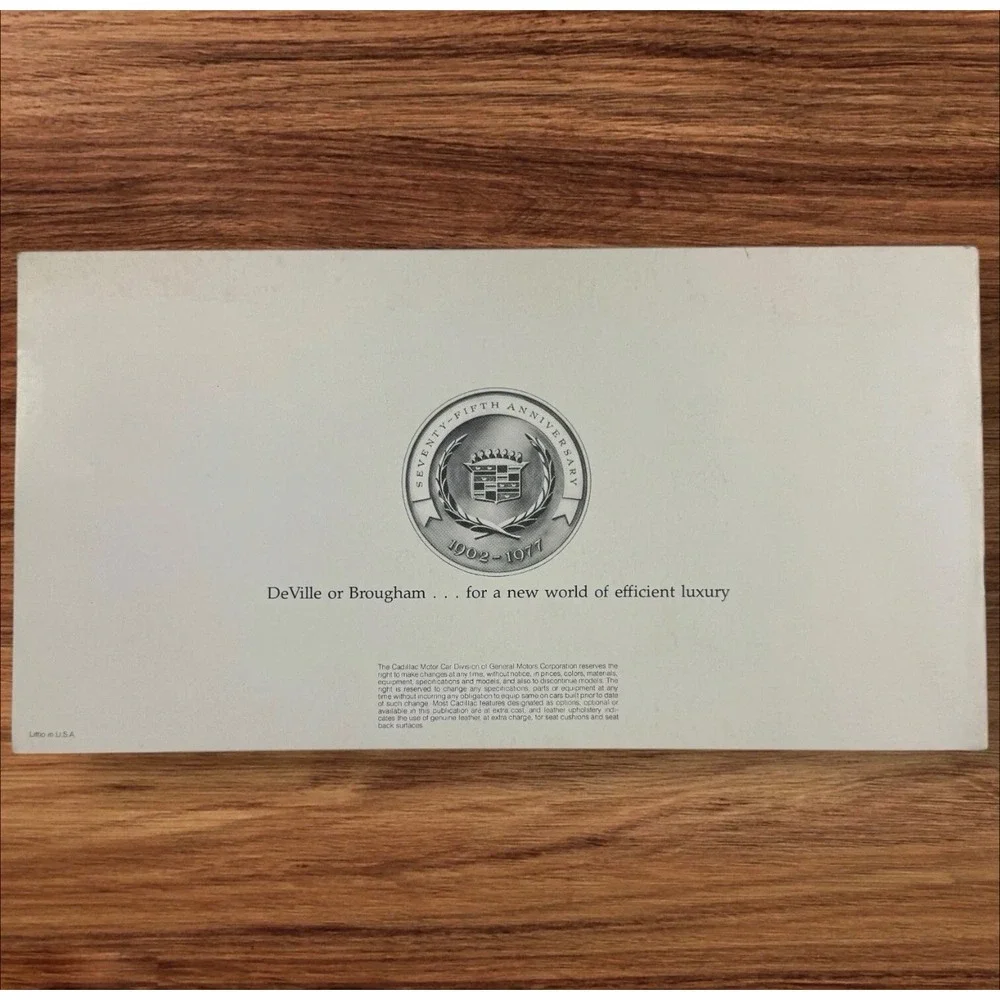 1977 Cadillac 75th Anniversary Sales Brochure DeVille Fleetwood Brougham Vintage